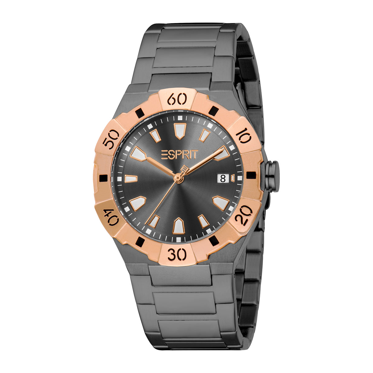 Esprit Men's 40mm Fashion Gun Color Dial Watch