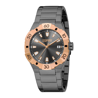 Esprit Men's 40mm Fashion Gun Color Dial Watch