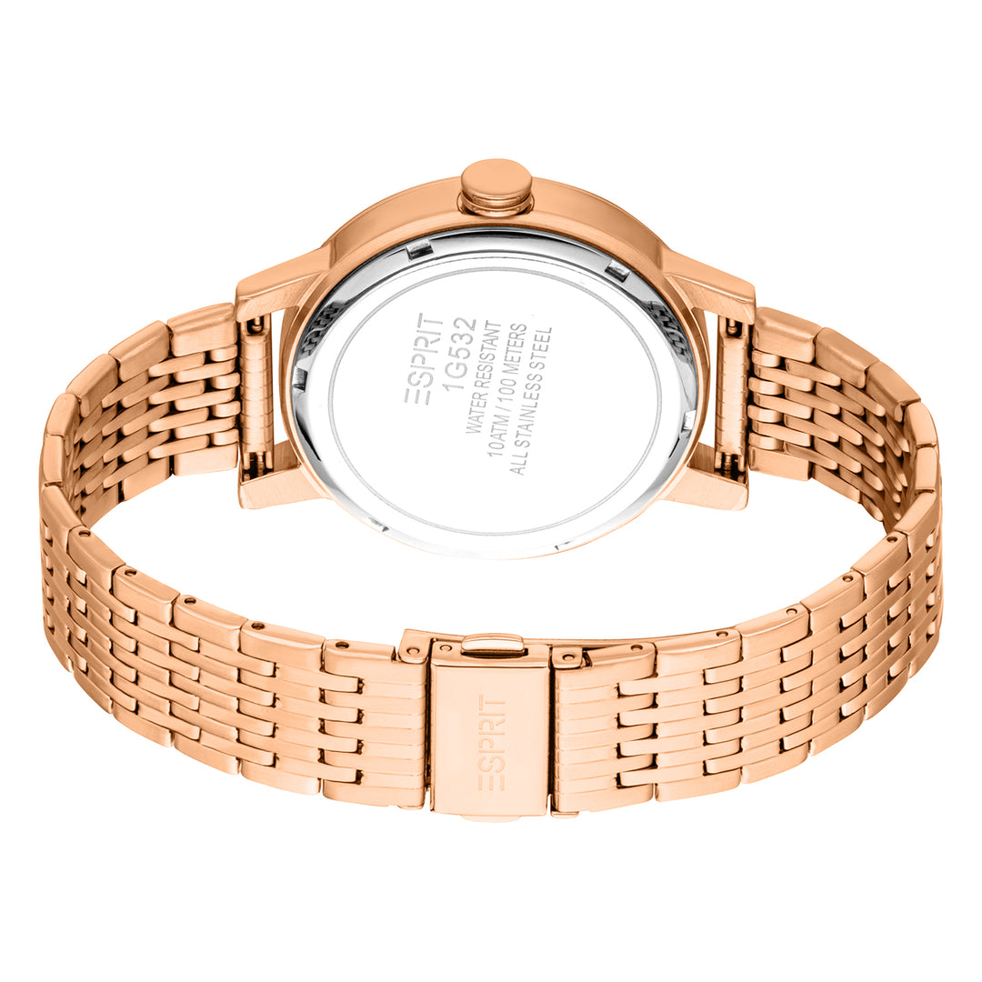 Esprit Men's 40mm Fashion Rose Gold Color Dial Watch