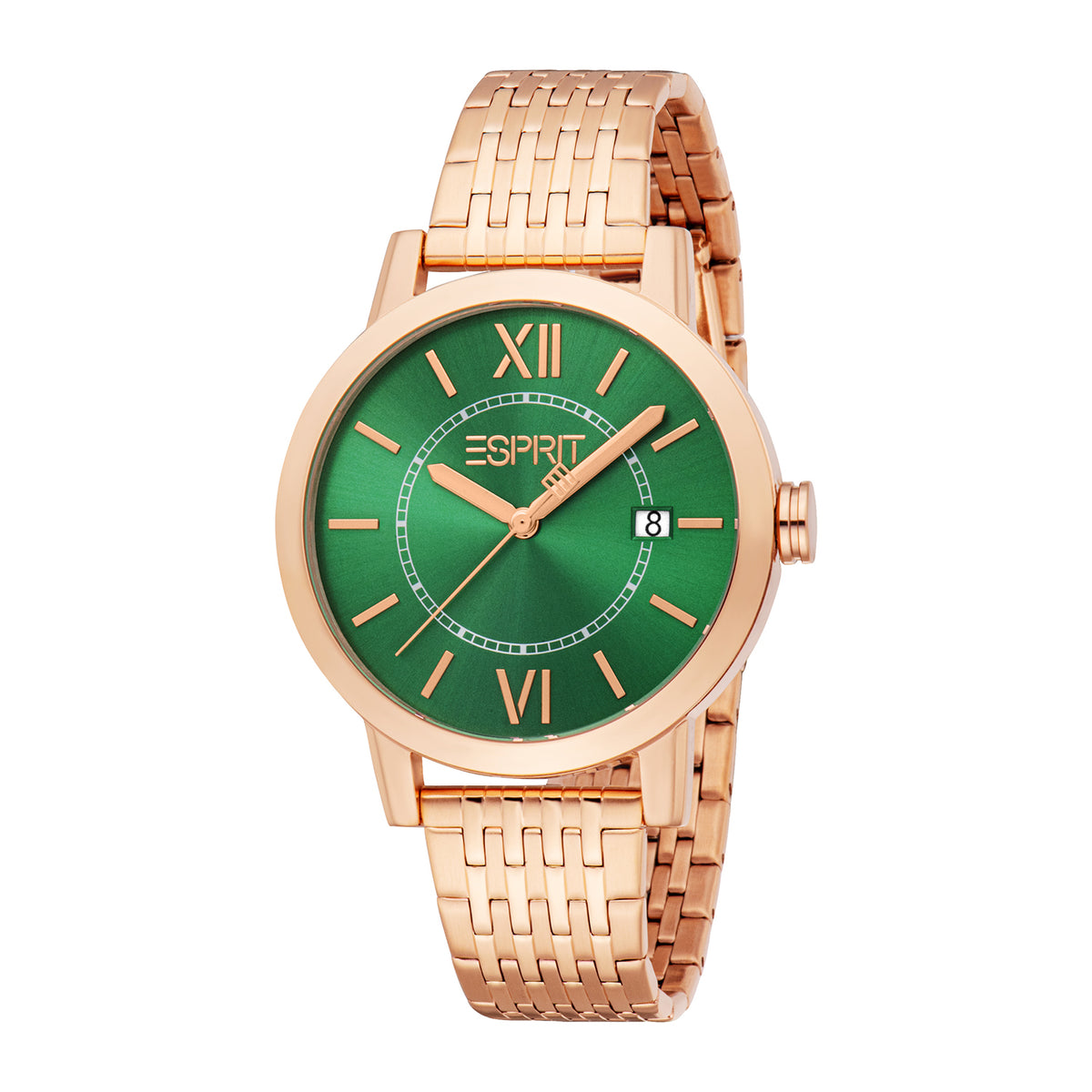 Esprit Men's 40mm Fashion Rose Gold Color Dial Watch