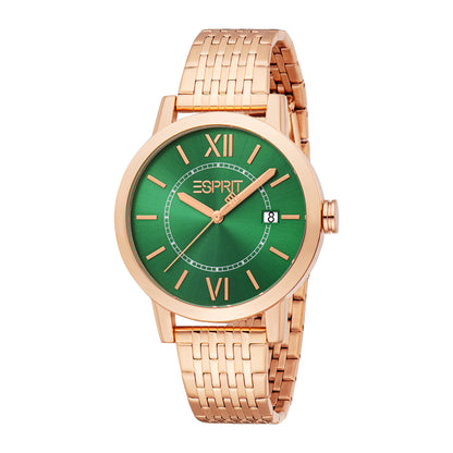 Esprit Men's 40mm Fashion Rose Gold Color Dial Watch