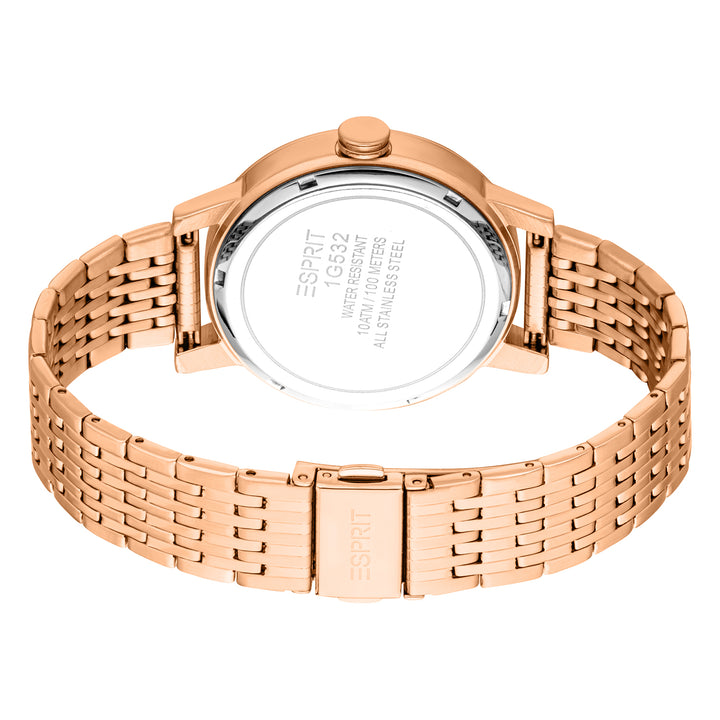 Esprit Men's 40mm Fashion Rose Gold Color Dial Watch