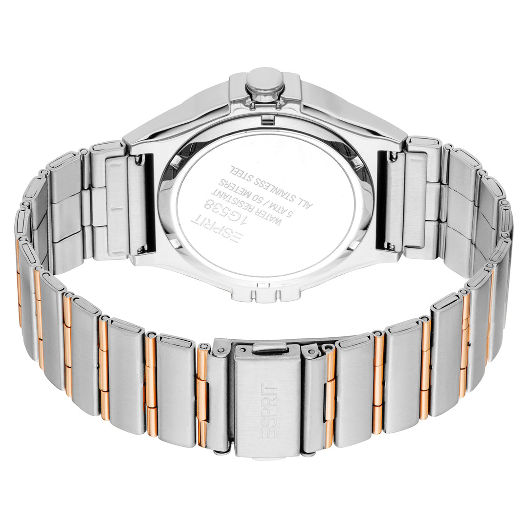 Esprit Men's 40mm Fashion Two Tone Silver & Rose Gold Color Dial Watch