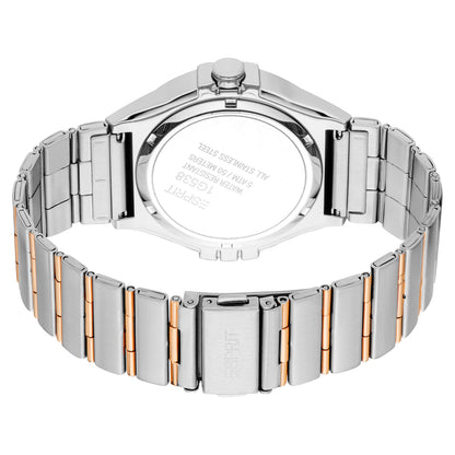 Esprit Men's 40mm Fashion Two Tone Silver & Rose Gold Color Dial Watch