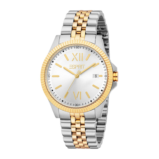 Esprit Men's 40mm Fashion Two Tone Silver & Gold Color Dial Watch