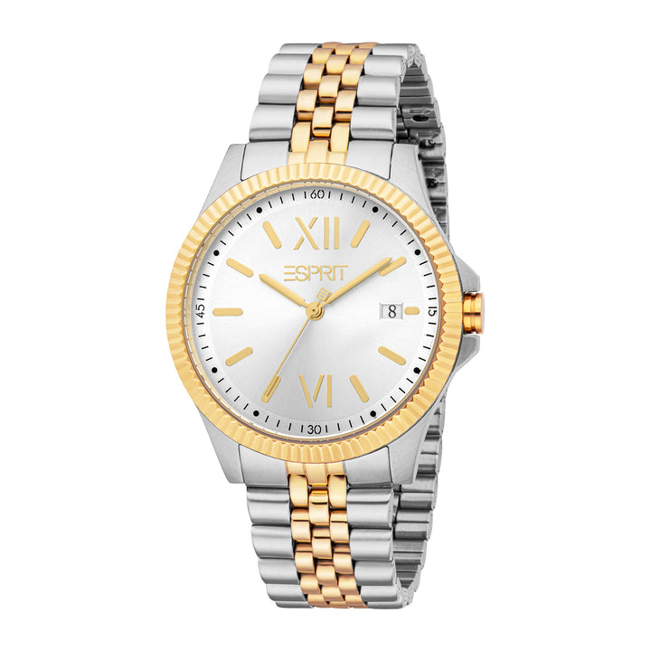 Esprit Men's 40mm Fashion Two Tone Silver & Gold Color Dial Watch