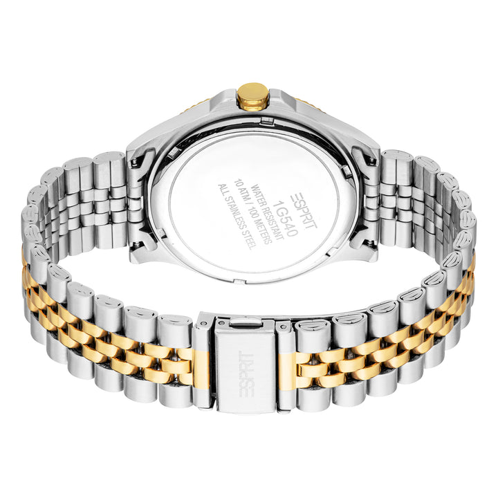 Esprit Men's 40mm Fashion Two Tone Silver & Gold Color Dial Watch