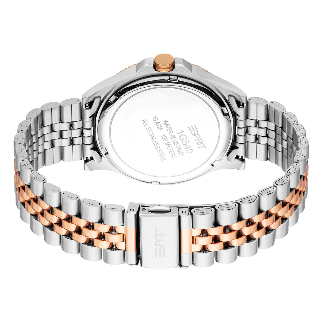 Esprit Men's 40mm Fashion Two Tone Silver & Rose Gold Color Dial Watch