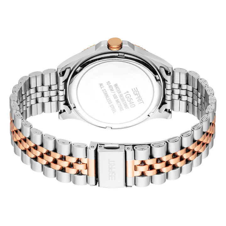 Esprit Men's 40mm Fashion Two Tone Silver & Rose Gold Color Dial Watch