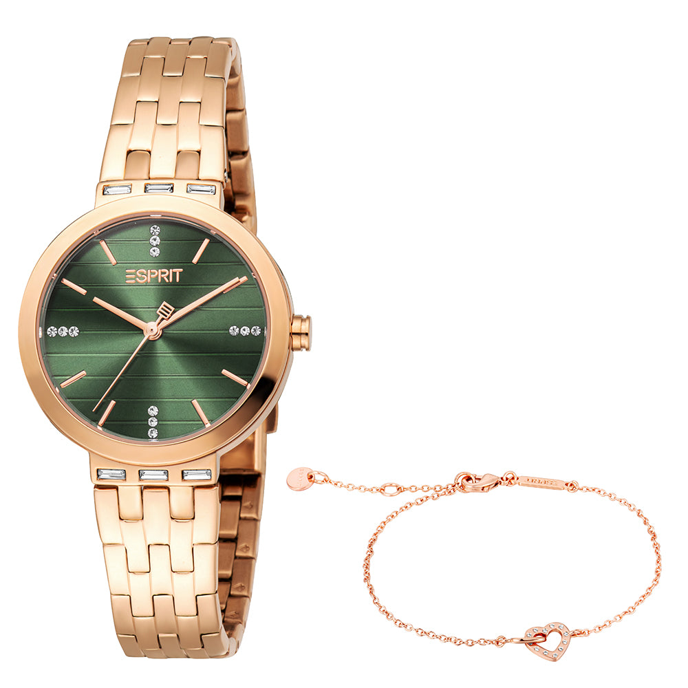 Esprit Women's 30mm Savannah Fashion Dark Green Dial Watch