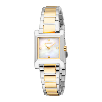 Esprit Women's 23 x 23.5mm Fashion Two Tone Silver & Gold Color Dial Watch