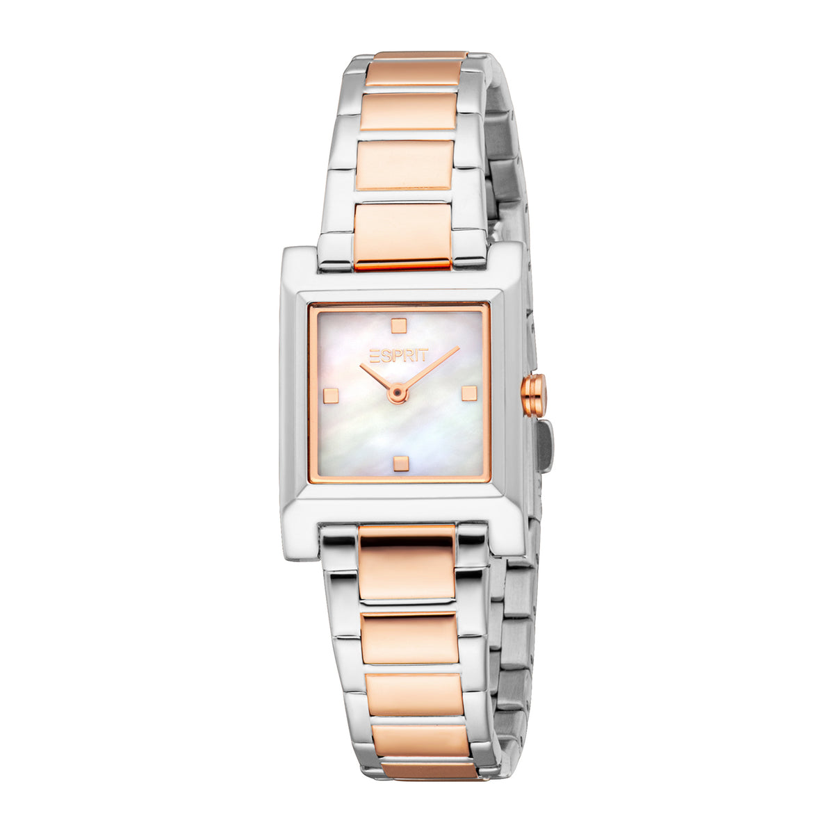 Esprit Women's 23 x 23.5mm Fashion Two Tone Silver & Rose Gold Color Dial Watch