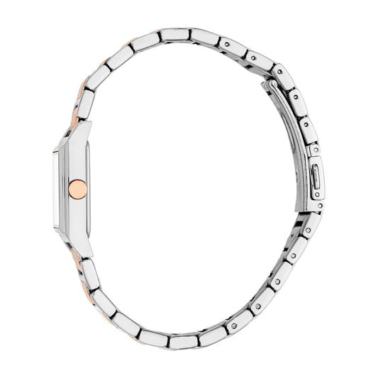 Esprit Women's 23 x 23.5mm Fashion Two Tone Silver & Rose Gold Color Dial Watch