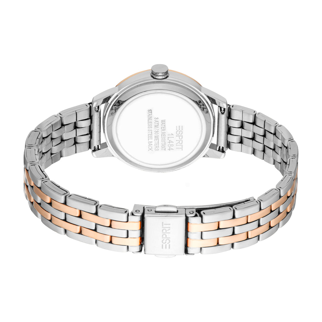 Esprit Women's 30mm Fashion Two Tone Silver & Rose Gold Color Dial Watch