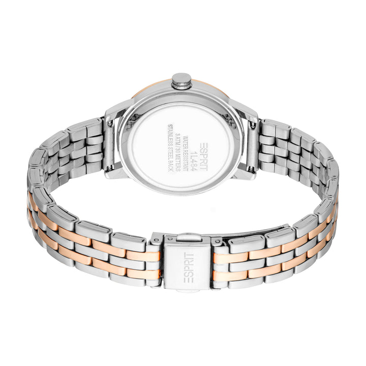 Esprit Women's 30mm Fashion Two Tone Silver & Rose Gold Color Dial Watch