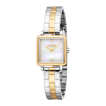 Esprit Women's 22 x 29.5mm Fashion Two Tone Silver & Gold Color Dial Watch