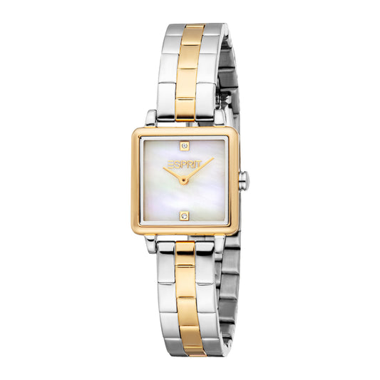 Esprit Women's 22 x 29.5mm Fashion Two Tone Silver & Gold Color Dial Watch