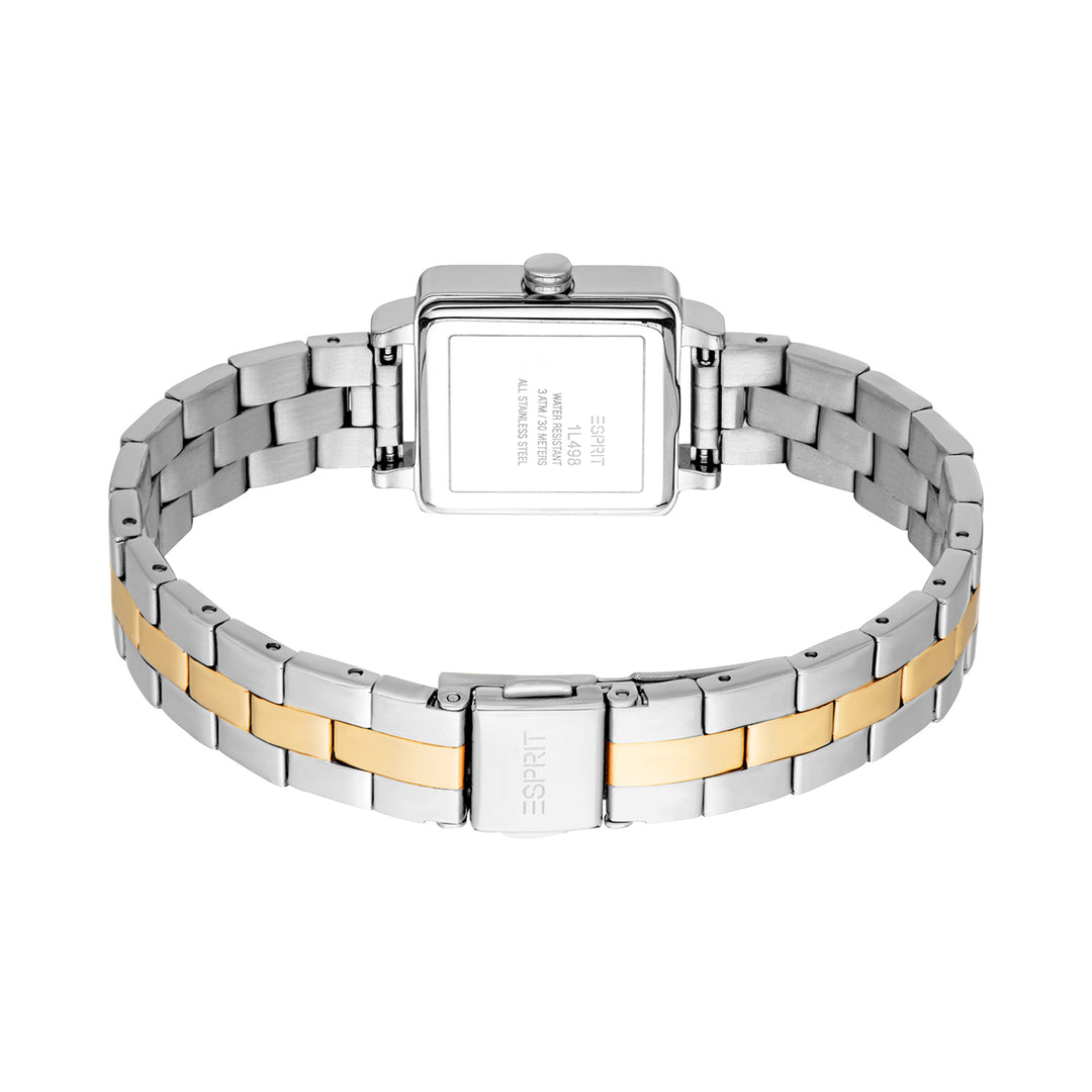 Esprit Women's 22 x 29.5mm Fashion Two Tone Silver & Gold Color Dial Watch