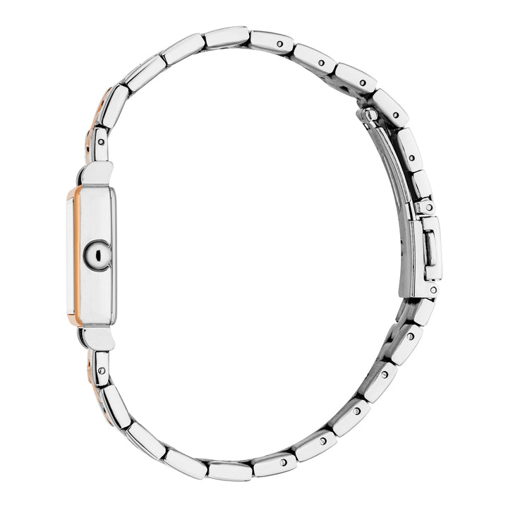 Esprit Women's 22 x 29.5mm Fashion Two Tone Silver & Rose Gold Color Dial Watch