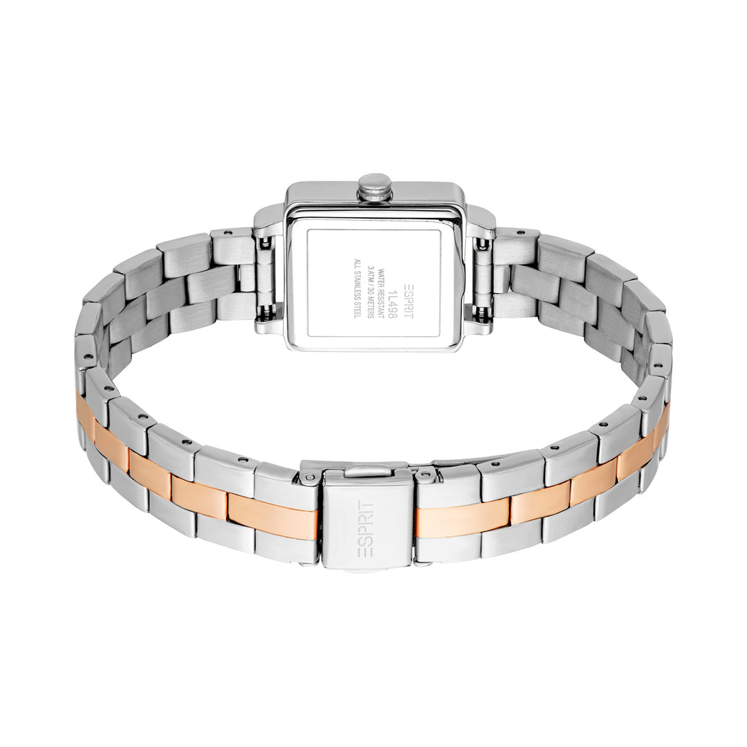 Esprit Women's 22 x 29.5mm Fashion Two Tone Silver & Rose Gold Color Dial Watch