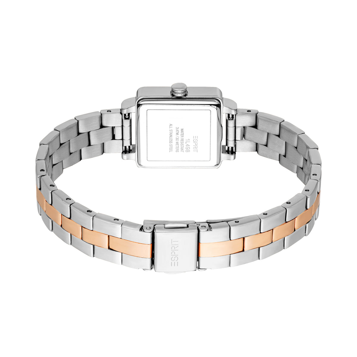 Esprit Women's 22 x 29.5mm Fashion Two Tone Silver & Rose Gold Color Dial Watch