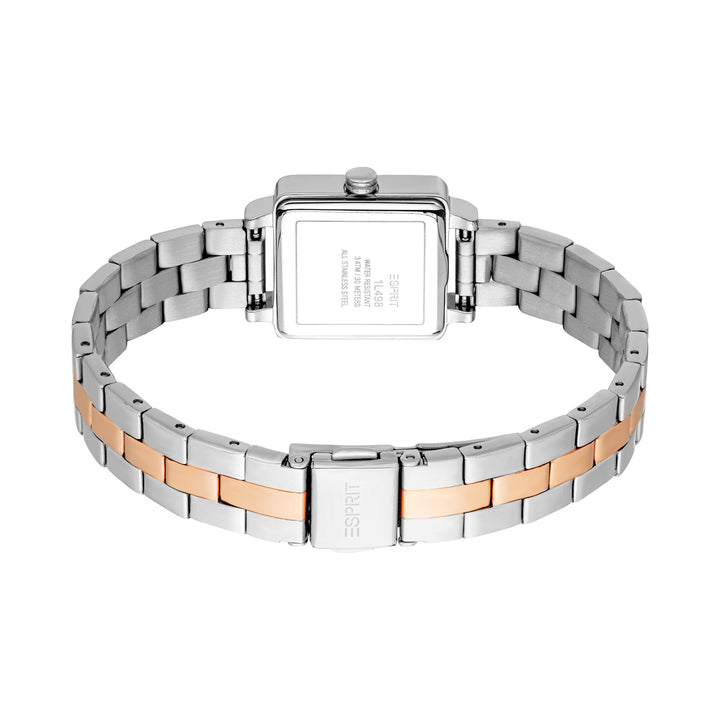 Esprit Women's 22 x 29.5mm Fashion Two Tone Silver & Rose Gold Color Dial Watch