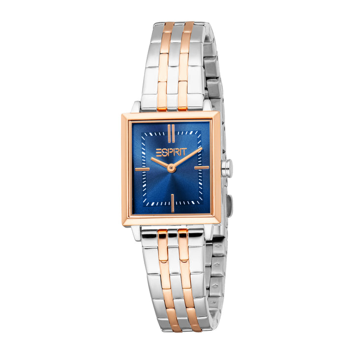 Esprit Women's 22 x 25mm Fashion Two Tone Silver & Rose Gold Color Dial Watch