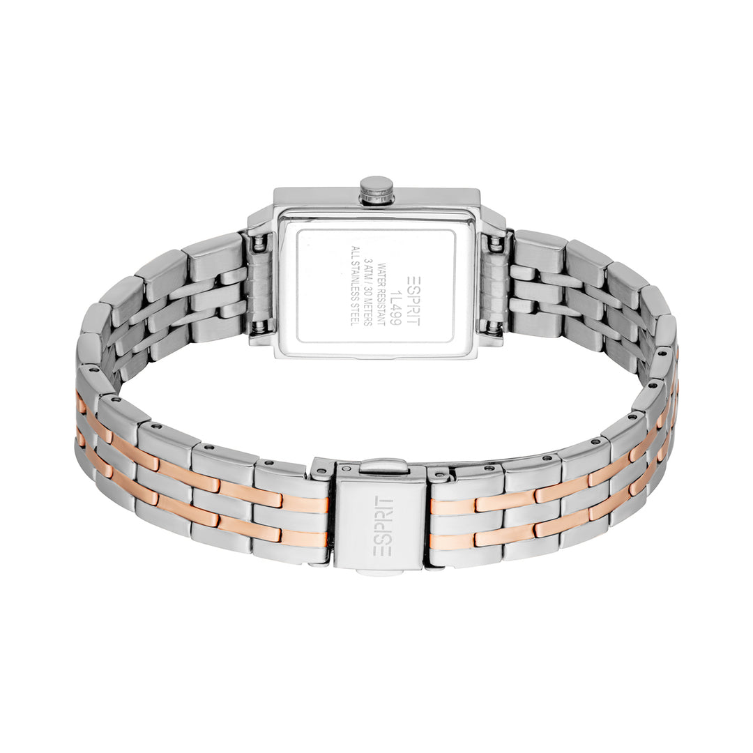 Esprit Women's 22 x 25mm Fashion Two Tone Silver & Rose Gold Color Dial Watch