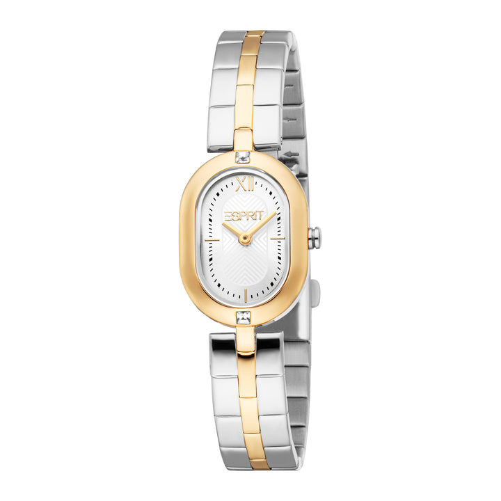 Esprit Women's 20 x 27.5mm Fashion Two Tone Silver & Gold Color Dial Watch
