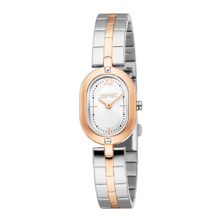 Esprit Women's 20 x 27.5mm Fashion Two Tone Silver & Rose Gold Color Dial Watch