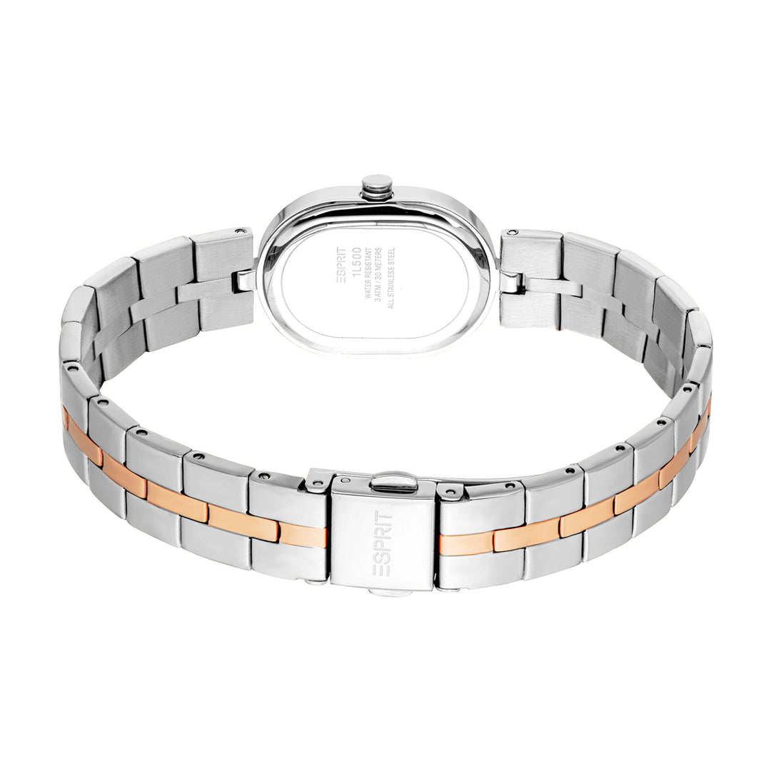 Esprit Women's 20 x 27.5mm Fashion Two Tone Silver & Rose Gold Color Dial Watch