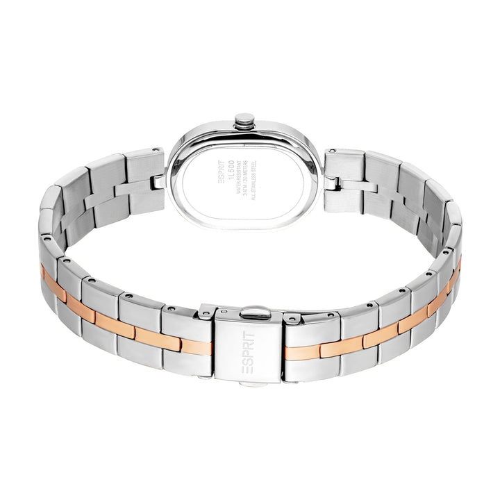 Esprit Women's 20 x 27.5mm Fashion Two Tone Silver & Rose Gold Color Dial Watch