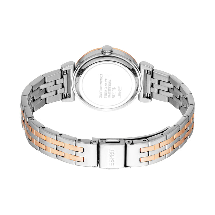 Esprit Women's 30mm Fashion Two Tone Silver & Rose Gold Color Dial Watch