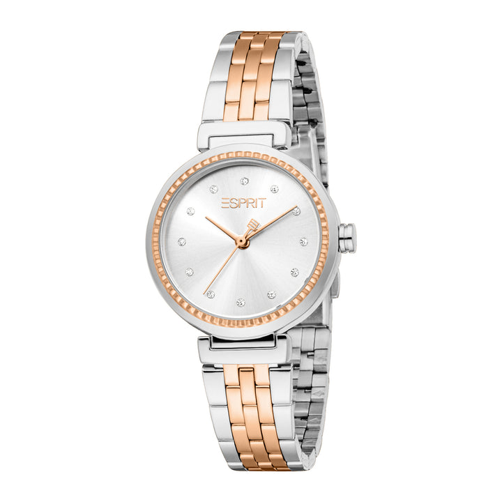 Esprit Women's 30mm Fashion Two Tone Silver & Rose Gold Color Dial Watch