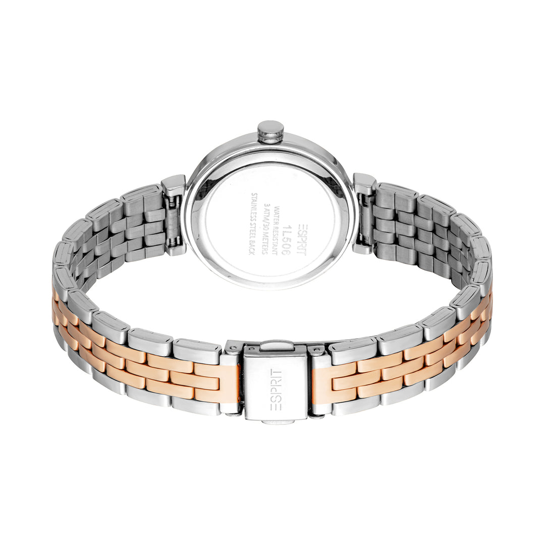 Esprit Women's 30mm Fashion Two Tone Silver & Rose Gold Color Dial Watch