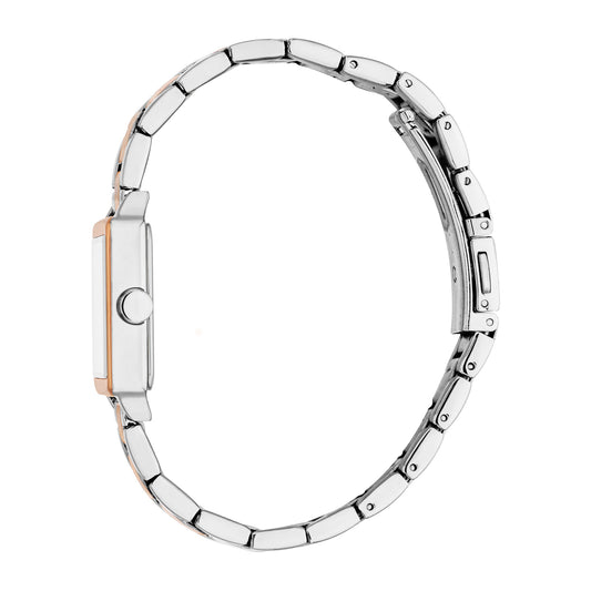 Esprit Women's 24 x 24mm Fashion Two Tone Silver & Rose Gold Color Dial Watch