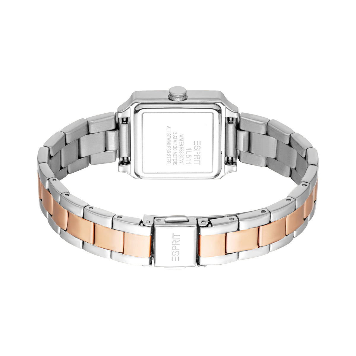 Esprit Women's 24 x 24mm Fashion Two Tone Silver & Rose Gold Color Dial Watch