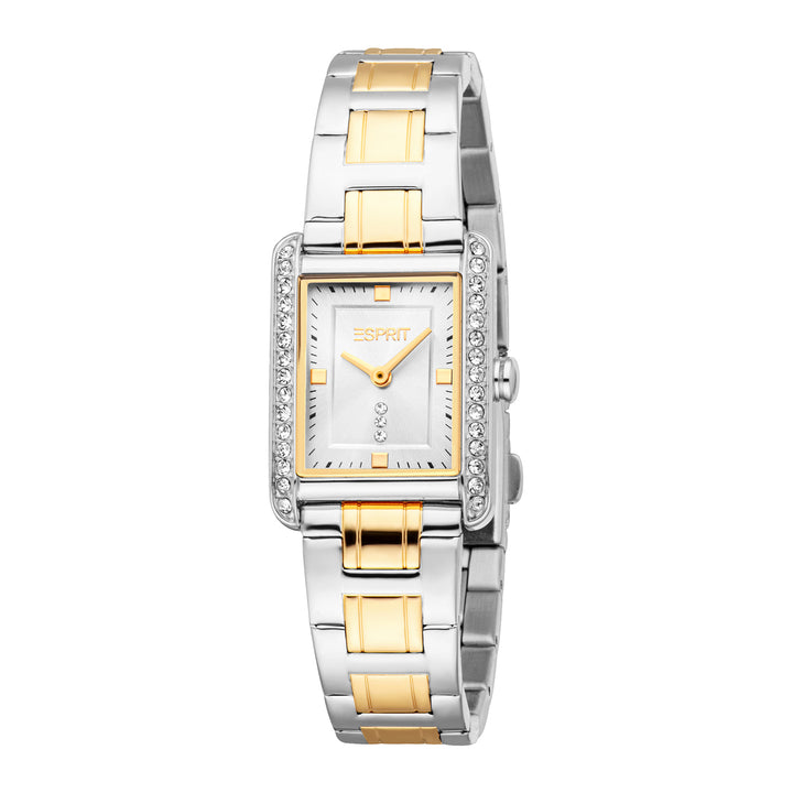 Esprit Women's 22 x 24.5mm Fashion Two Tone Silver & Gold Color Dial Watch