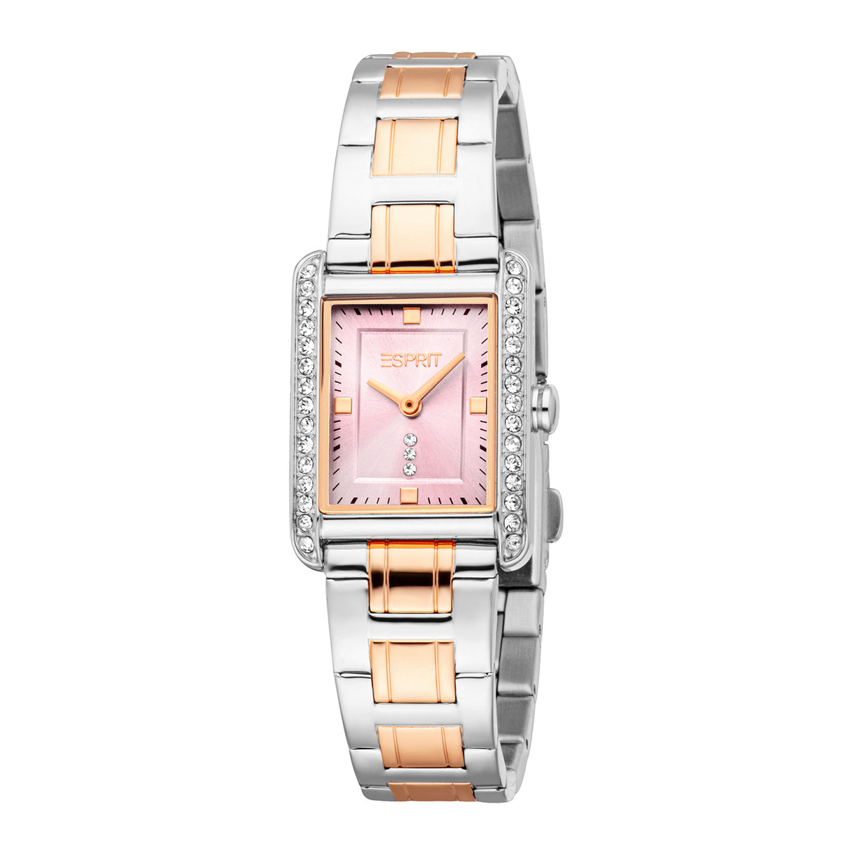 Esprit Women's 22 x 24.5mm Fashion Two Tone Silver & Rose Gold Color Dial Watch