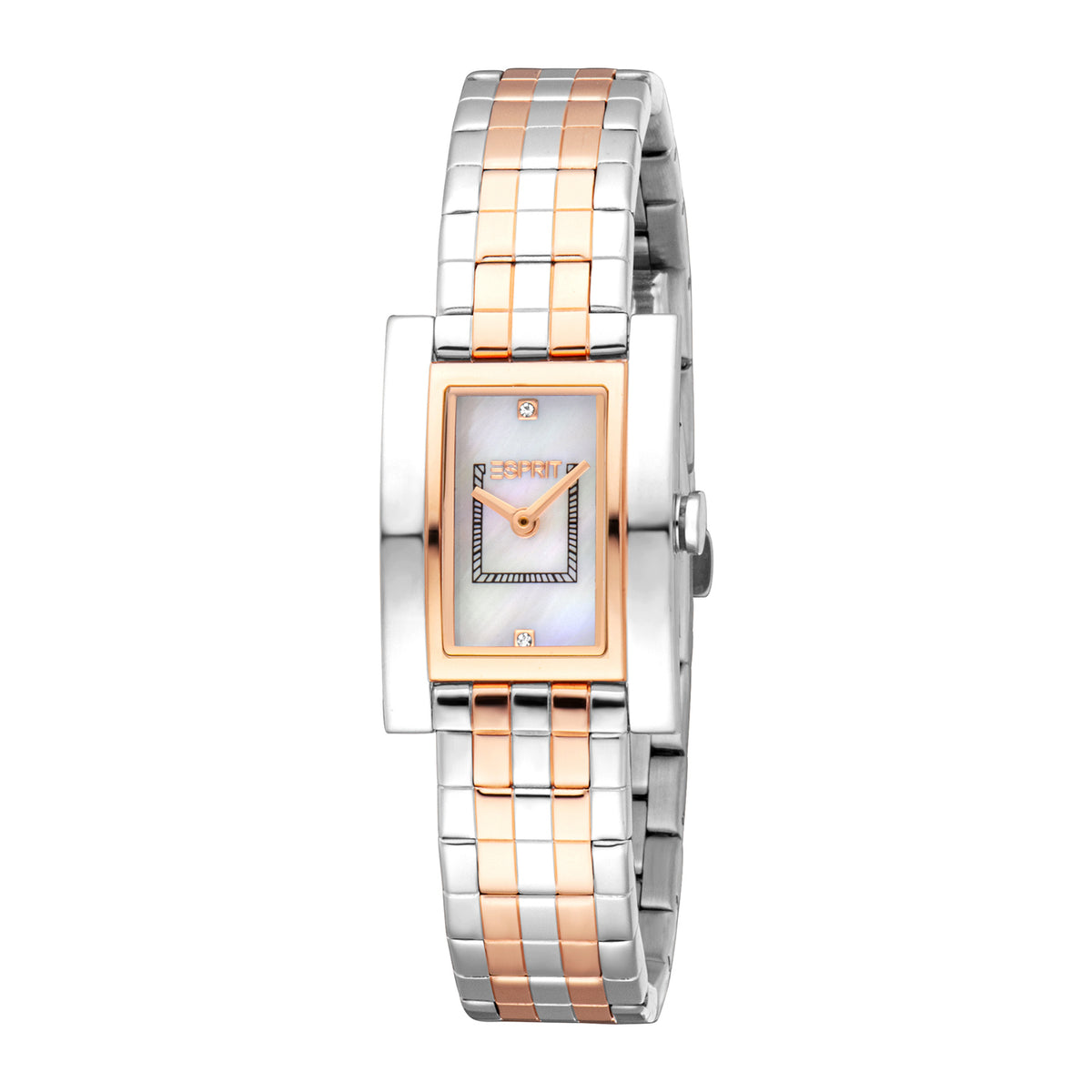 Esprit Women's 21 x 30mm Fashion Two Tone Silver & Rose Gold Color Dial Watch