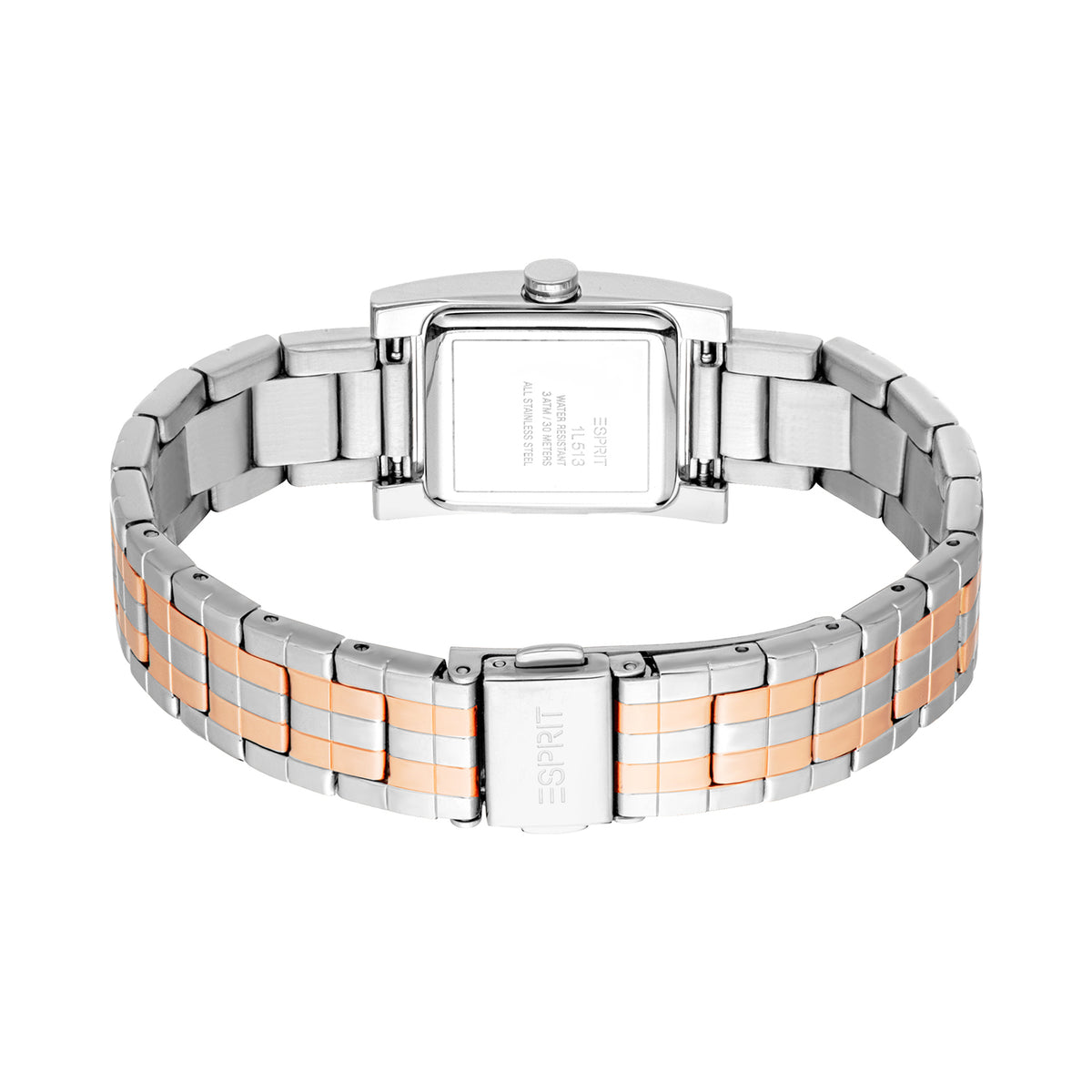 Esprit Women's 21 x 30mm Fashion Two Tone Silver & Rose Gold Color Dial Watch
