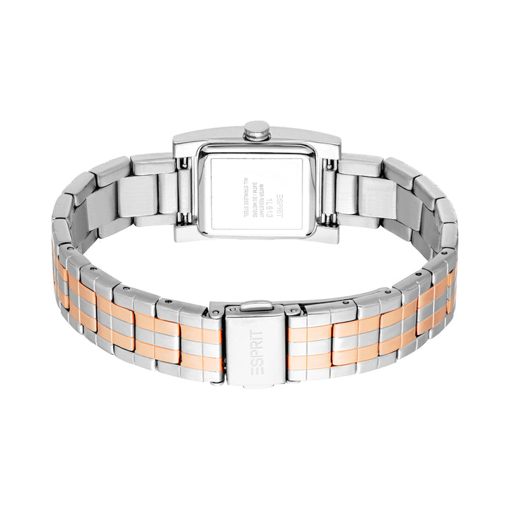 Esprit Women's 21 x 30mm Fashion Two Tone Silver & Rose Gold Color Dial Watch