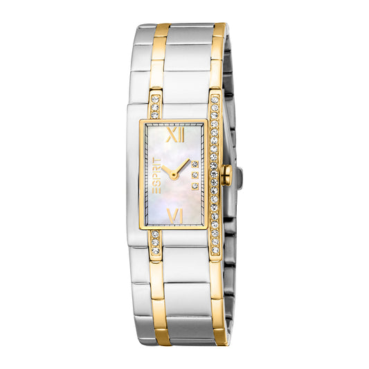 Esprit Women's 20.2 x 36.8mm Fashion Two Tone Silver & Gold Color Dial Watch