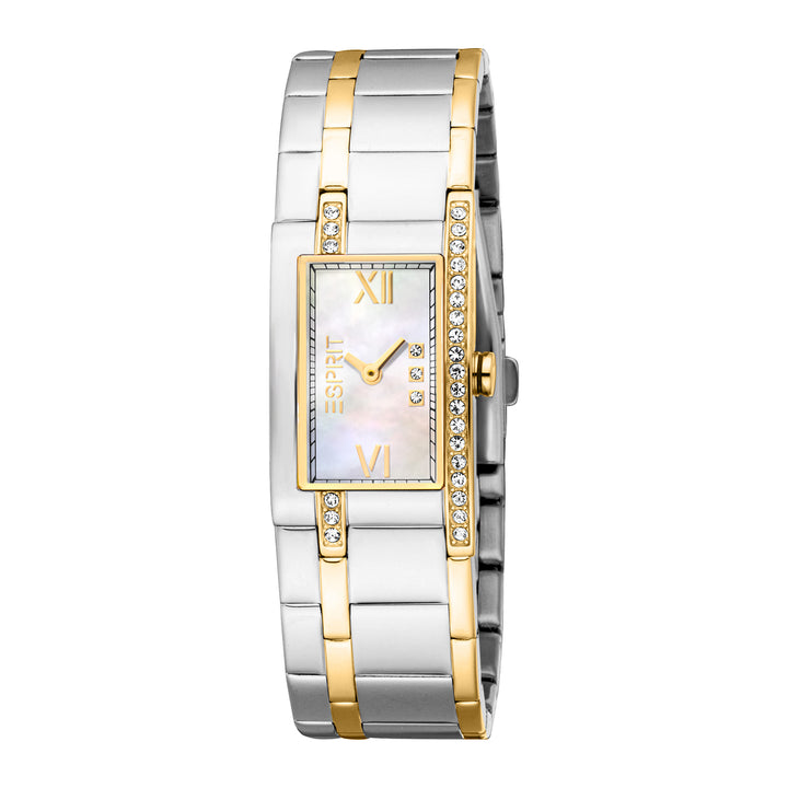Esprit Women's 20.2 x 36.8mm Fashion Two Tone Silver & Gold Color Dial Watch