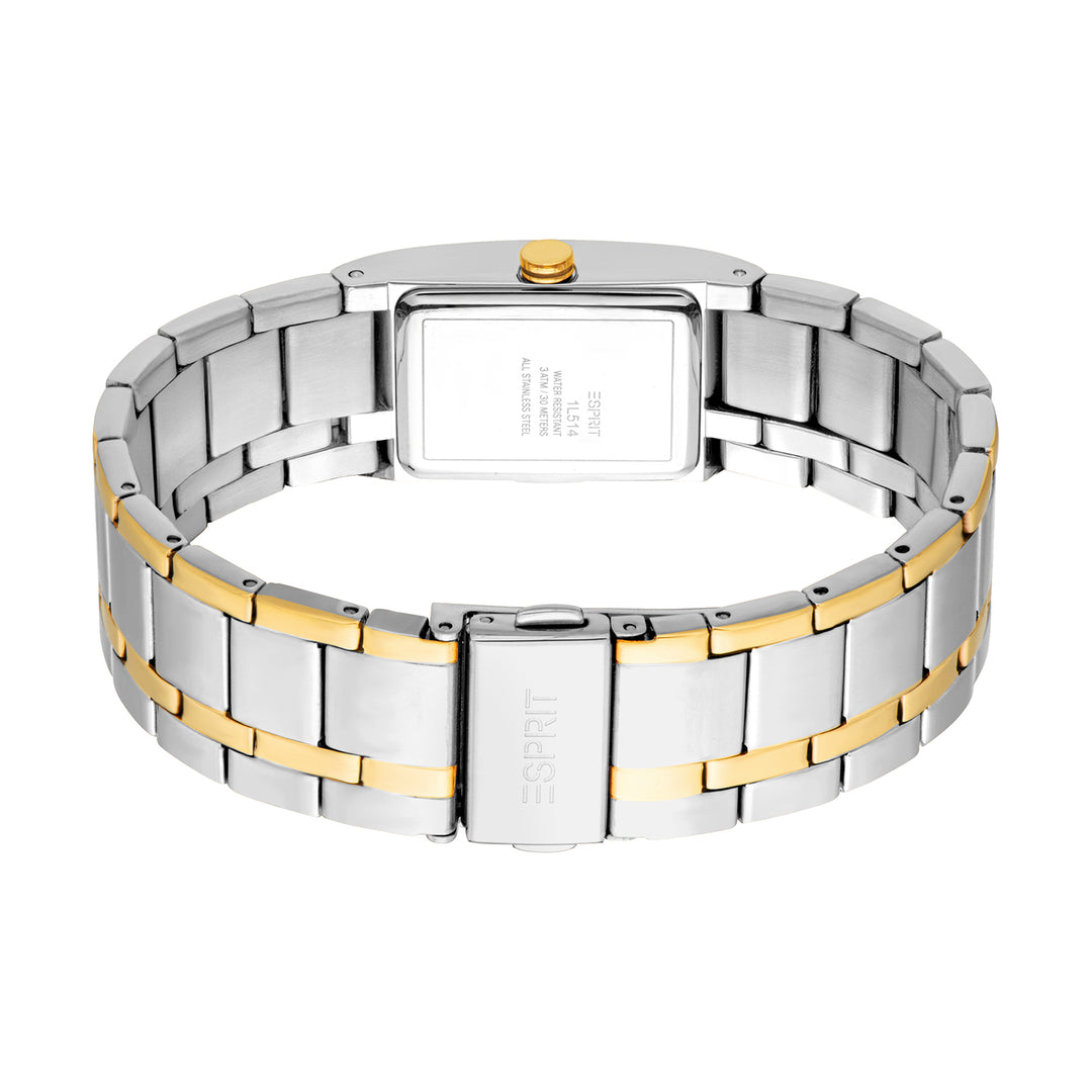 Esprit Women's 20.2 x 36.8mm Fashion Two Tone Silver & Gold Color Dial Watch