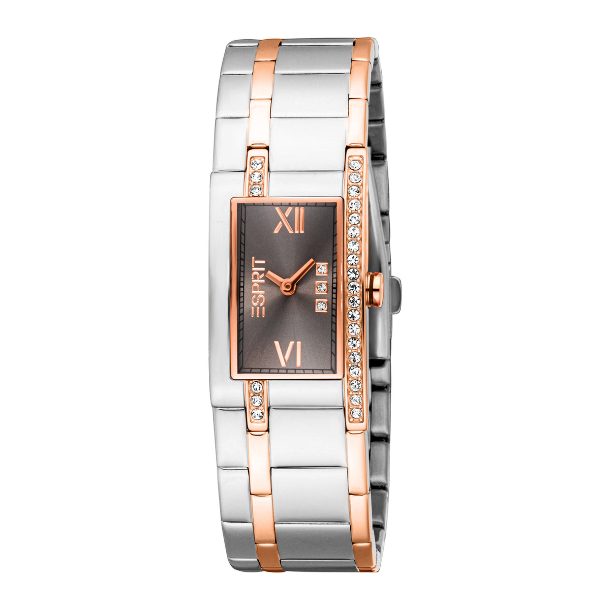 Esprit Women's 20.2 x 36.8mm Fashion Two Tone Silver & Rose Gold Color Dial Watch