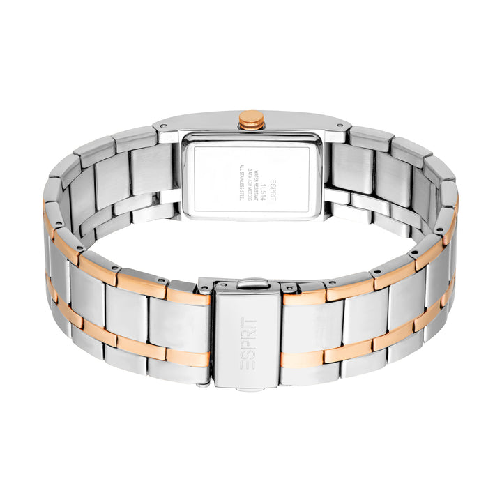 Esprit Women's 20.2 x 36.8mm Fashion Two Tone Silver & Rose Gold Color Dial Watch