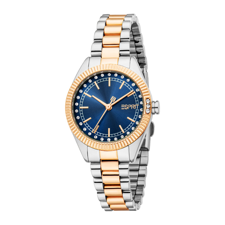 Esprit Women's 30mm Fashion Two Tone Silver & Rose Gold Color Dial Watch