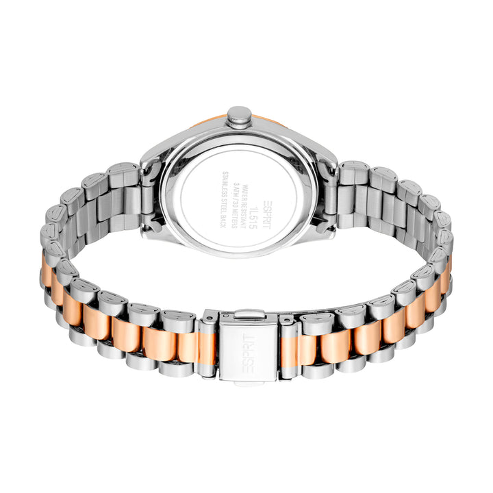 Esprit Women's 30mm Fashion Two Tone Silver & Rose Gold Color Dial Watch