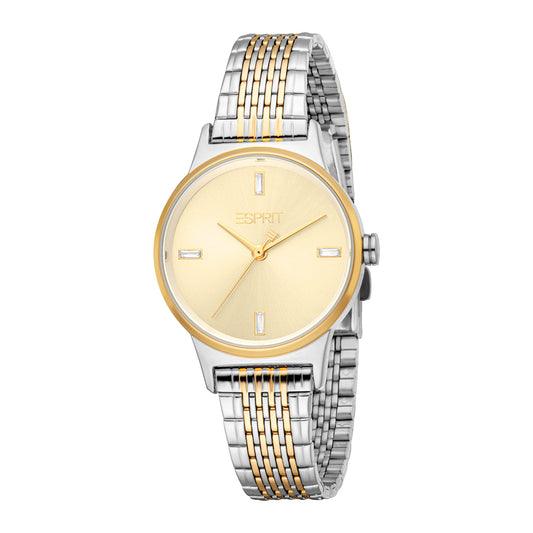 Esprit Women's 30.5mm Fashion Two Tone Silver & Gold Color Dial Watch